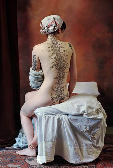 Spine Tattoo | Ingres, The Bather (Redux)
